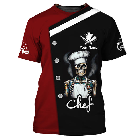 Unisex-Shirt, individuelles Namensshirt für Chef, Chef-T-Shirt, Chef-Schädel, Chef-Bekleidung