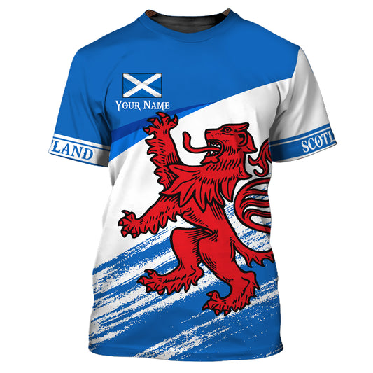 Unisex-Shirt, individueller Name Schottland-Reißverschluss-Hoodie, Schottland-Liebesshirt, Schottland-Liebhaber-T-Shirt
