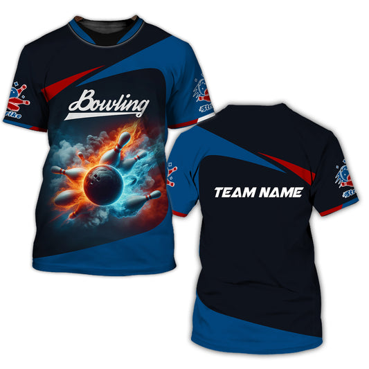 Unisex T-Shirt, Custom Team Name Bowling T-Shirt, Bowling Club Shirt, Shirt For Bowling Lovers