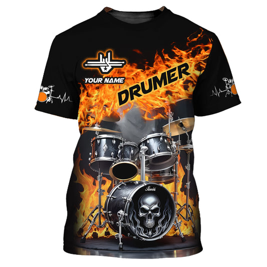 Unisex Shirt, Custom Name Shirt for Drummer, Drummer Shirt, Drummer Gift