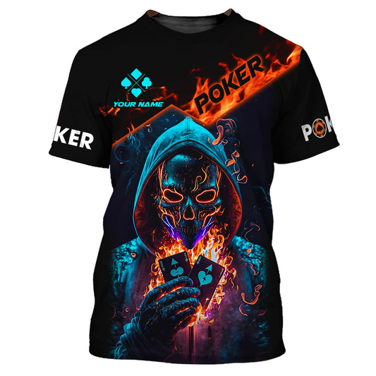 Unisex Shirt, Custom Name Poker T-Shirt, Poker Skull, Casino Shirt, Poker Gift