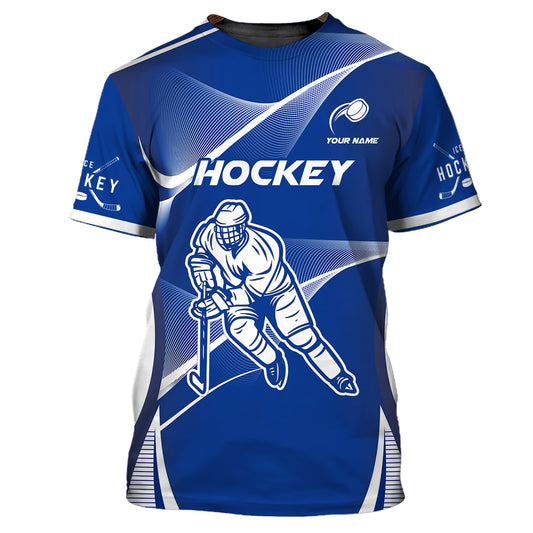 Herren-Shirt, individuelles Namens-Eishockey-T-Shirt, Eishockey, Geschenk für Eishockeyspieler