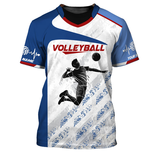 Herren-Shirt, Volleyball-Shirt mit individuellem Namen, Geschenk für Volleyballspieler, T-Shirt für Volleyball-Verein