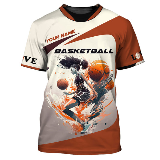 Woman Shirt, Custom Name Basketball Shirt, Basketball Hoodie Polo Shirt, Gift for Basketball Lover