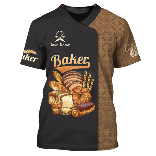 Unisex-Shirt, individuelles Namens-Bäcker-Shirt, Bäckerei-Laden-Shirt, Bäckerei-Chef, Geschenk für Backliebhaber