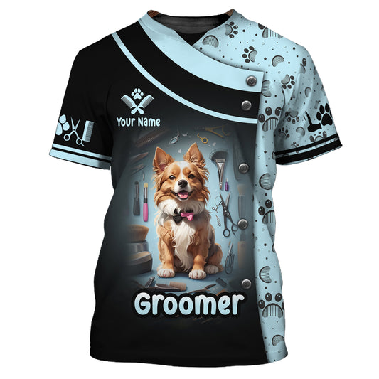 Unisex Shirt, Custom Name Groomer Shirt, Dog Groomers Shirt, Dog Grooming T-Shirt