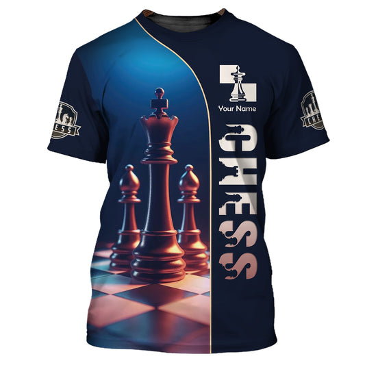 Unisex-Shirt, Schach-T-Shirt mit individuellem Namen, Schachspieler-Club, Schachmatt-Poloshirt