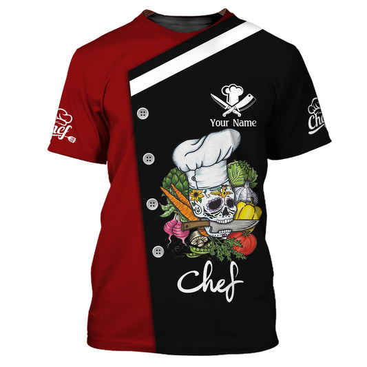 Unisex Shirt, Custom Name Shirt for Chef, Chef Skull, Chef T-shirt, Chef Apparel