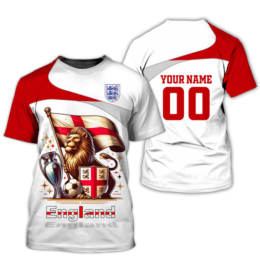 Unisex Shirt, Custom Name and Number England Football Shirt, Euro 2024 England Football Polo Long Sleeve