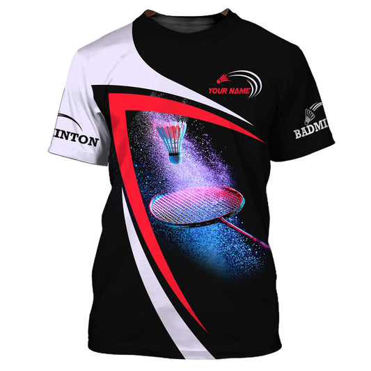 Unisex Shirt, Custom Name Badminton Shirt, T-Shirt for Badminton Club, Gift for Badminton Players