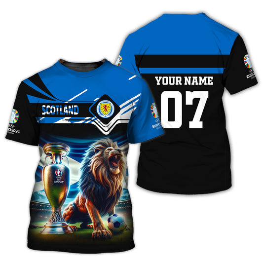 Unisex Shirt, Custom Name and Number Scotland Football Shirt, Euro 2024 Shirt, Scotland Football Polo Long Sleeve