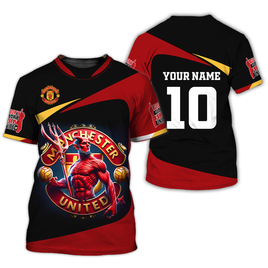 Unisex Shirt, Custom Name and Number Football Shirt, Euro 2024 Shirt, Manchester United Football Polo Long Sleeve Shirt