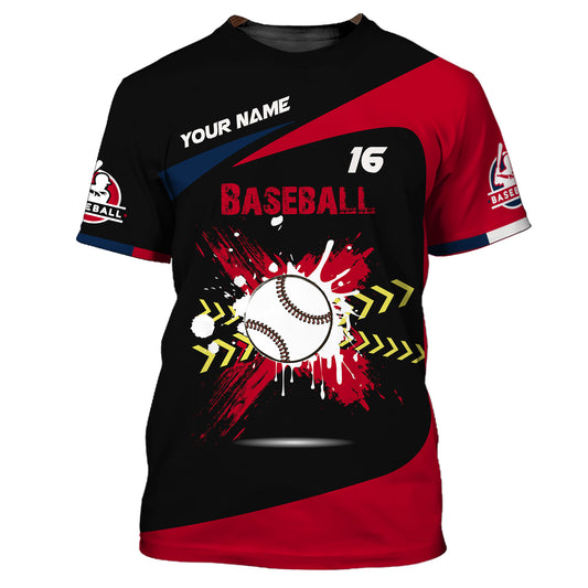 Herren-Shirt, Baseball-T-Shirt mit individuellem Namen, Geschenk für Baseballspieler