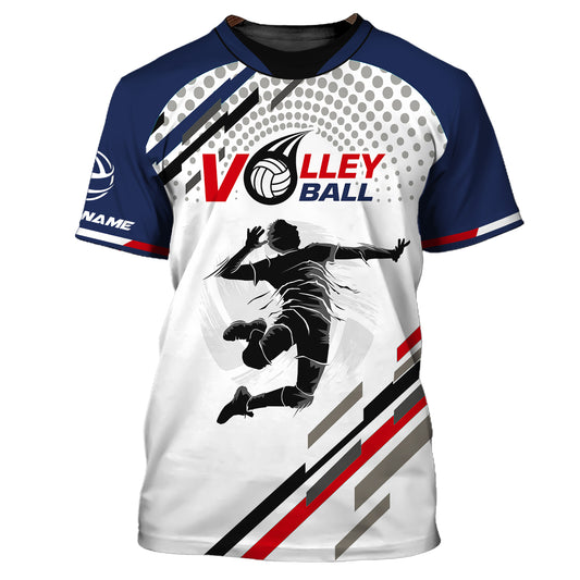 Herren-Shirt, Volleyball-T-Shirt mit individuellem Namen, Volleyball-Shirt, Geschenk für Volleyballspieler