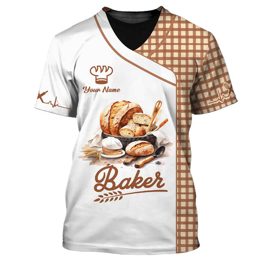 Unisex-Shirt, individuelles Namens-Bäcker-Shirt, Bäcker-Uniform-Shirt, Bäcker-Chef, Geschenk für Backliebhaber