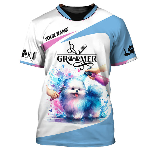 Unisex Shirt, Custom Name Groomer Shirt, Grooming T-Shirt, Pet Groomer Apparel