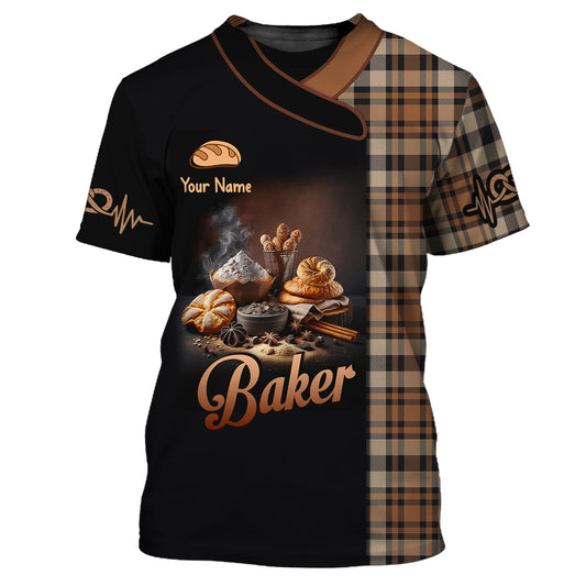 Unisex Shirt, Custom Name Baker Shirt, Baking Lovers Gift, Bakery Chef Shirt
