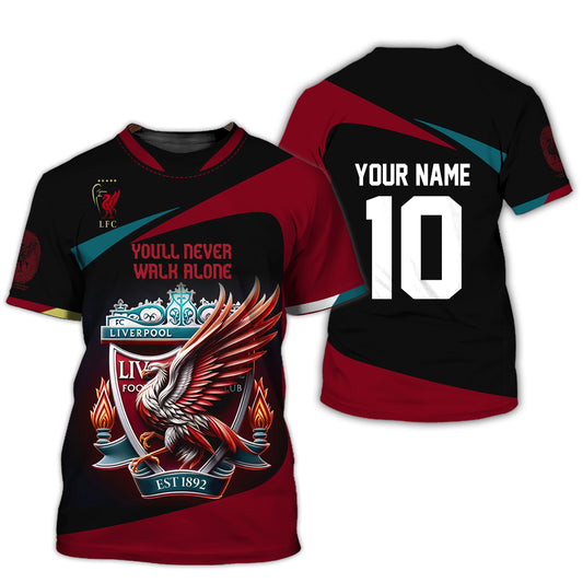 Unisex Shirt, Custom Name and Number Liverpool Shirt, Euro 2024 Football Hoodie Long Sleeve Shirt