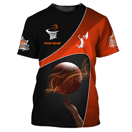 Herren-Shirt, Basketball-T-Shirt mit individuellem Namen, Basketball-Spieler-Shirt, Geschenk für Basketball-Liebhaber