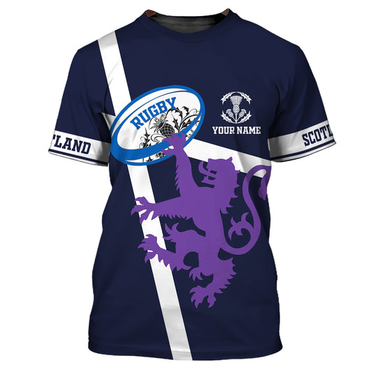 Unisex Shirt, Custom Name Scotland Hoodie, Scotland Rugby Shirt, Scotland Lover T-Shirt