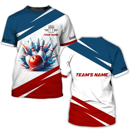 Unisex T-Shirt, Custom Name and Team Name Bowling T-Shirt, Bowling Club, Shirt For Bowling Lovers