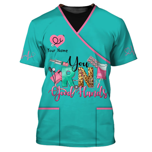 Damen-Shirt, Krankenschwester-T-Shirt mit individuellem Namen, RN Nurse Life T-Shirt, Shirt für Krankenschwestern