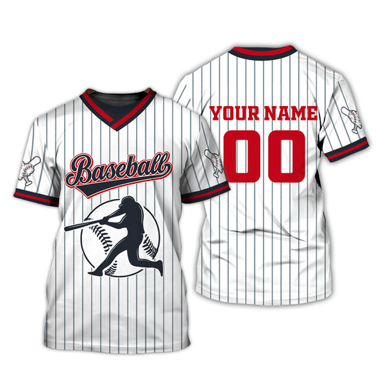 Herren-Shirt, Baseball-T-Shirt mit individuellem Namen, Baseball-Shirt, Geschenk für Baseballspieler