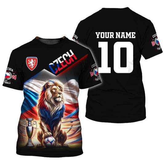Unisex Shirt, Custom Name and Number Czech Football Shirt, Euro 2024 Shirt, Czech Football Polo Long Sleeve Shirt
