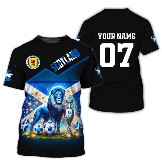 Unisex Shirt, Custom Name and Number Scotland Football Shirt, Euro 2024 Shirt, Scotland Football Polo Long Sleeve Shirt