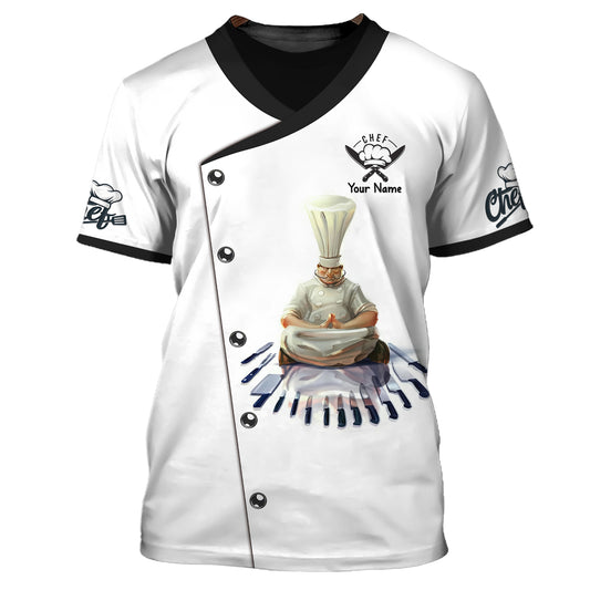Herrenhemd, individuelles Namenshemd für Koch, Koch-T-Shirt, Kochbekleidung