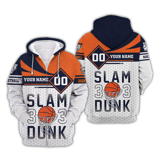 Man Shirt, Custom Name and Number Basketball T-Shirt, Slam Dunk, Gift for Basketball Player