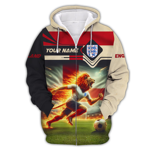 Man Shirt, Custom Name England Football Shirt, Soccer T-Shirt, Gift for Football Lover