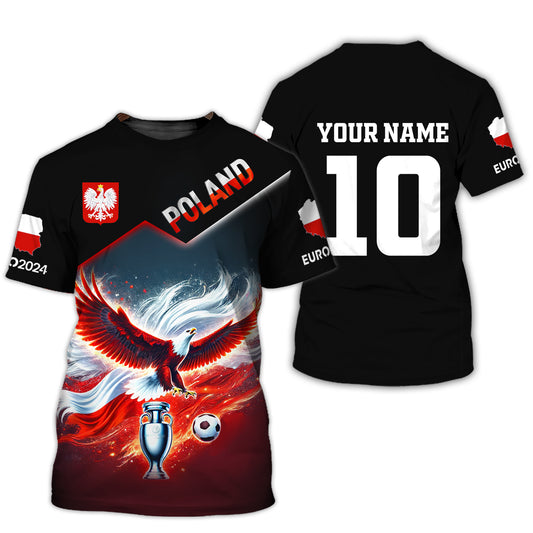 Unisex Shirt, Custom Name and Number Poland Football Polo Shirt, Euro 2024 Poland Football Hoodie Long Sleeve Shirt