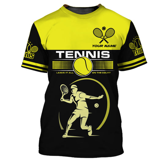 Herren-Shirt, Tennis-Shirt, „Lass alles auf dem Platz“, Geschenk für Tennisspieler, Tennis-Club-Shirt, Tennis-Geschenke