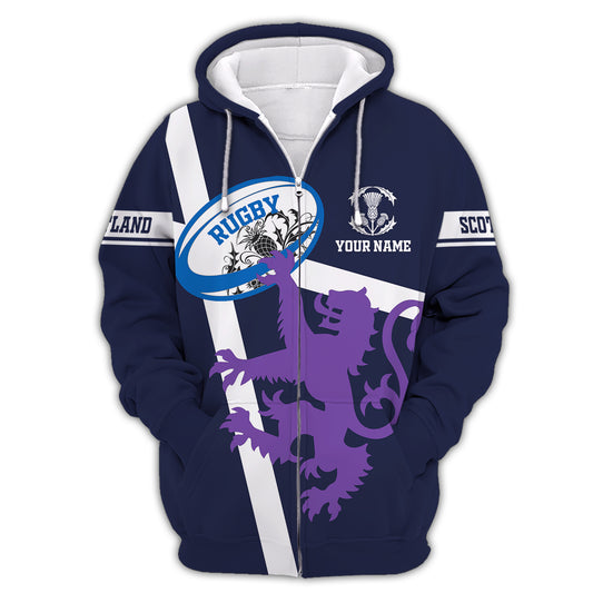 Unisex Shirt, Custom Name Scotland Hoodie, Scotland Rugby Shirt, Scotland Lover T-Shirt