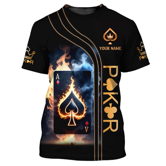 Unisex Shirt, Custom Name Poker Shirt, Casino Poker Hoodie Shirt Polo Long Sleeve Shirt