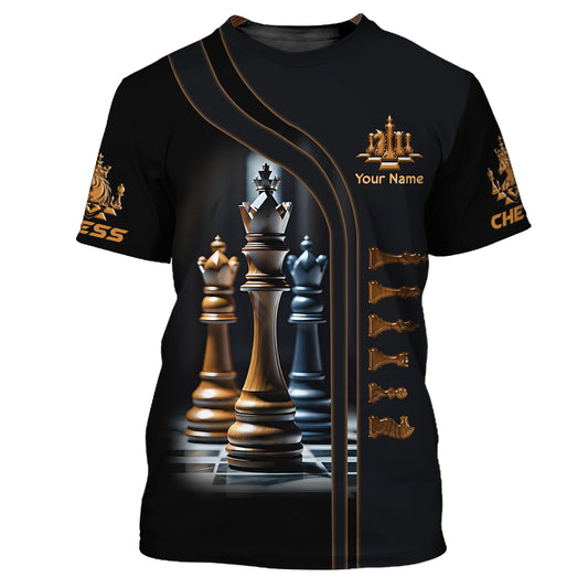 Unisex Shirt, Schach T-Shirt mit individuellem Namen, Schachliebhaber Shirt, Shirt für Schachclub
