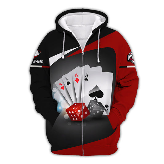 Unisex Shirt, Custom Name Poker T-Shirt, Casino Shirt, Poker Gift