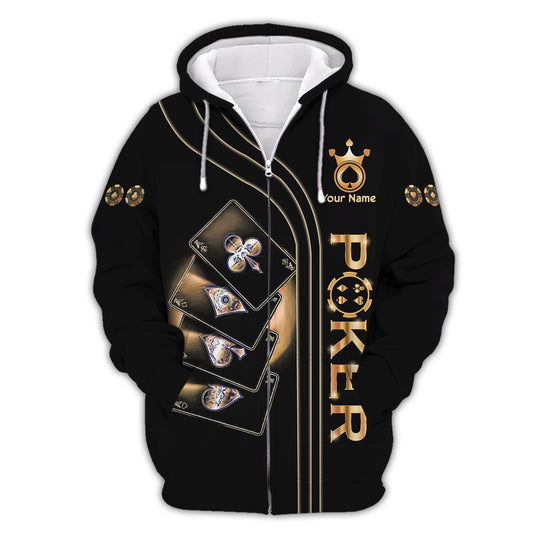 Unisex Shirt, Custom Name Poker T-Shirt, Poker Polo Shirt, Casino Shirt, Poker Gift