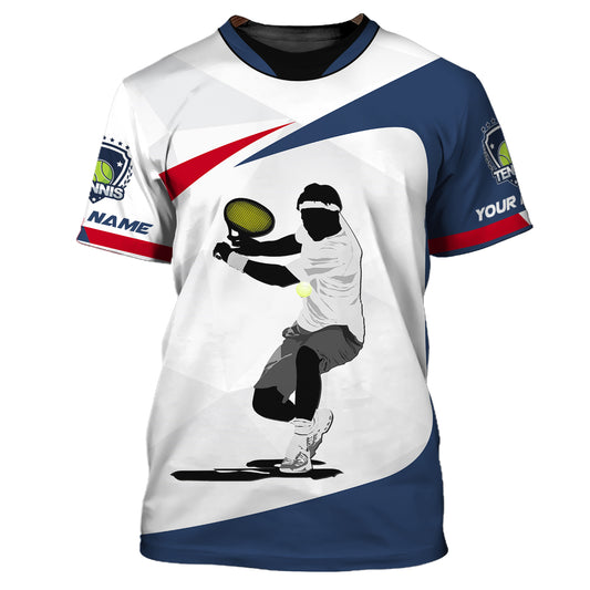 Herren-Shirt, Tennis-T-Shirt mit individuellem Namen, Tennis-Poloshirt, Tennis-Hoodie, Geschenk für Tennisliebhaber