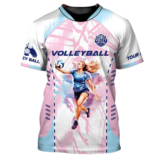 Damen-T-Shirt, individuelles Volleyball-Shirt, Volleyball-Team, T-Shirt für Volleyball-Verein, Geschenk für Volleyball-Spieler