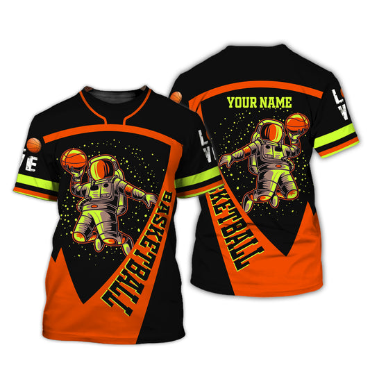 Man Shirt, Custom Name Basketball T-Shirt, Basketball Love, Gift for Basketball Player