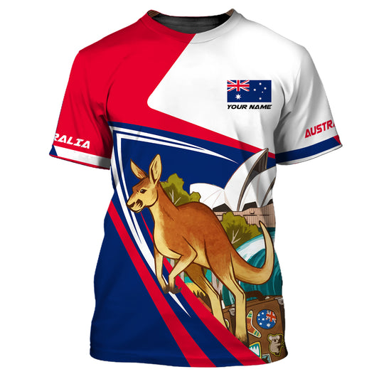 Unisex-Shirt, individuelles Namens-Australien-T-Shirt, Känguru, Australien-T-Shirt