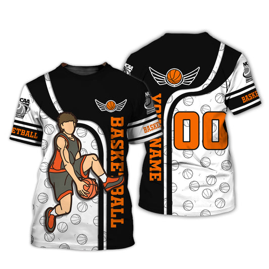 Man Shirt, Custom Name and Number Basketball T-Shirt, NCAA Basketball, Gift for Basketball Player