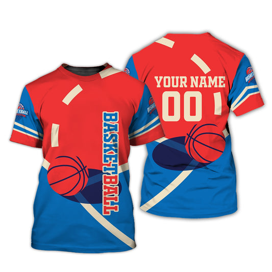 Herren-Shirt, Basketball-T-Shirt mit individuellem Namen und Nummer, Basketball-Shirt, Geschenk für Basketballspieler