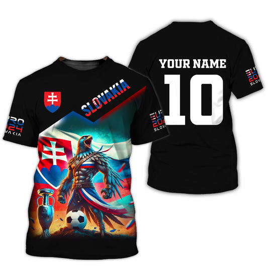 Unisex Shirt, Custom Name and Number Slovakia Football Shirt, Slovakia Football Polo Long Sleeve Shirt