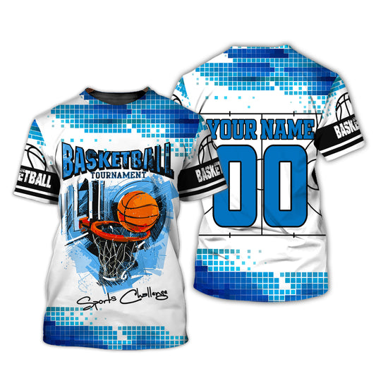 Man Shirt, Custom Name and Number Basketball T-Shirt, Sport Challenge, Gift for Basketball Player