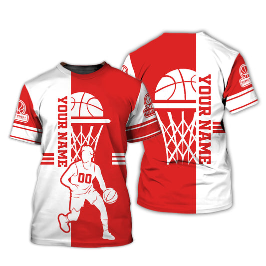 Man Shirt, Custom Name and Number Basketball T-Shirt, Basketball Love, Gift for Basketball Player