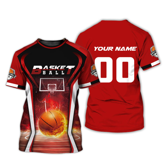 Man Shirt, Custom Name and Number Basketball T-Shirt, Gift for Basketball Player