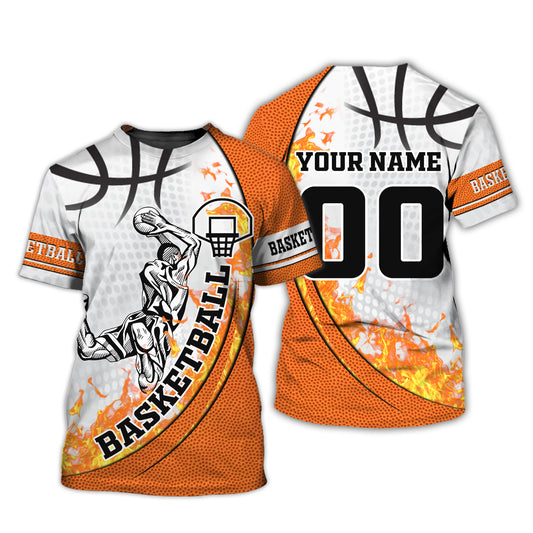 Herren-Shirt, Basketball-Hoodie mit individuellem Namen und Nummer, Basketball-T-Shirt, Geschenk für Basketballspieler